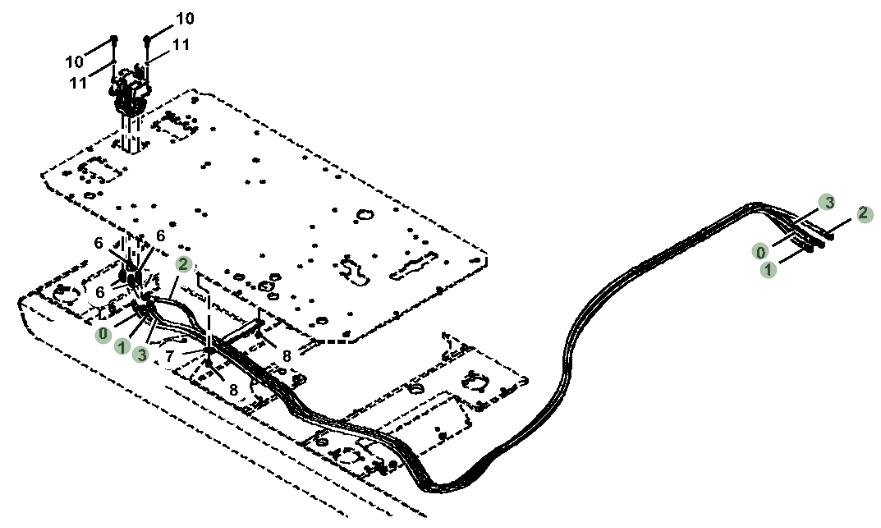 Hitachi ZX470LC-6 installation diagram showing hydraulic hose 4709480 at Pipe No. 2