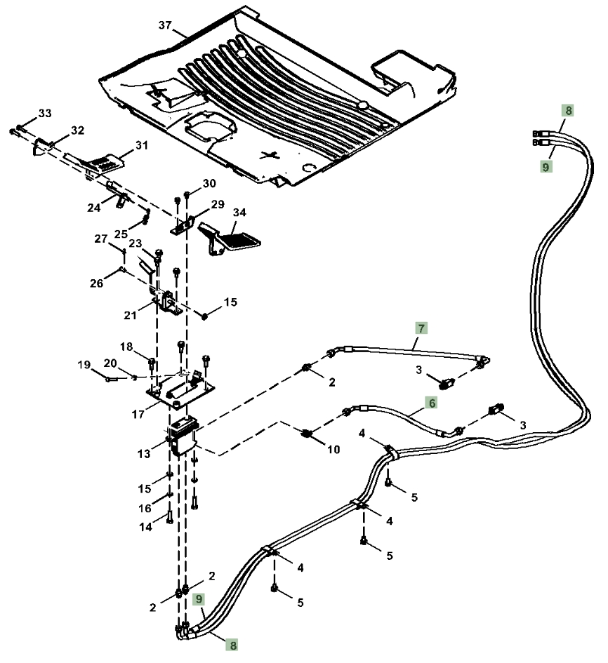 Hitachi ZX350LC-5N installation diagram showing hydraulic hose 4648204 at Pipe No. 6