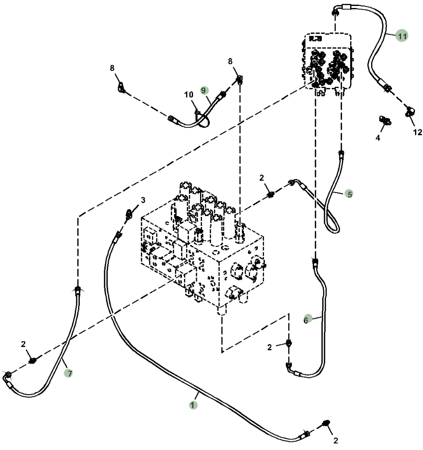 Hitachi ZX300LC-6N installation diagram showing hydraulic hose 4630952 at Pipe No. 6