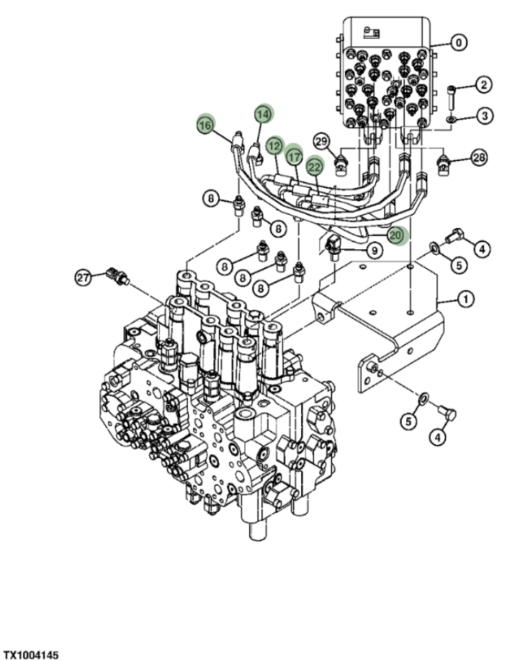 Hitachi ZX210F-3 installation diagram showing hydraulic hose 4630938 at Pipe No. 12