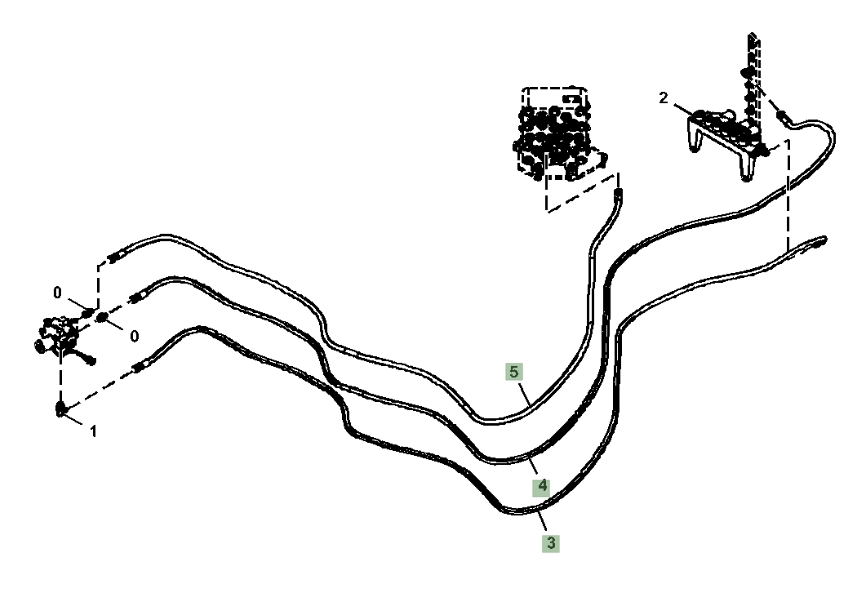 Hitachi ZX180LC-5G installation diagram showing hydraulic hose 4451006 at Pipe No. 3