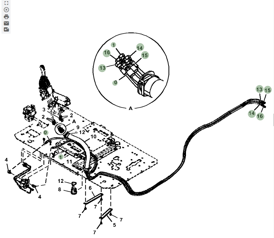 Hitachi ZX670LC-5G installation diagram showing hydraulic hose 4709483 at Pipe No. 1