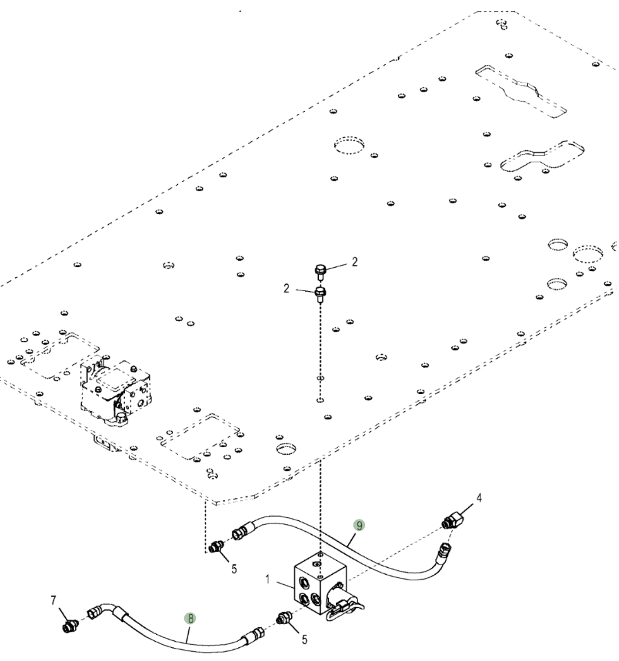 Hitachi ZX470LC-5B installation diagram showing hydraulic hose 4648087 at Pipe No. 8
