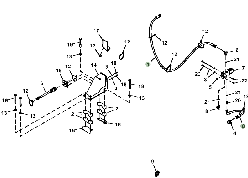 Hitachi ZX870LC-5B installation diagram showing hydraulic hose 4349806 at Pipe No. 1