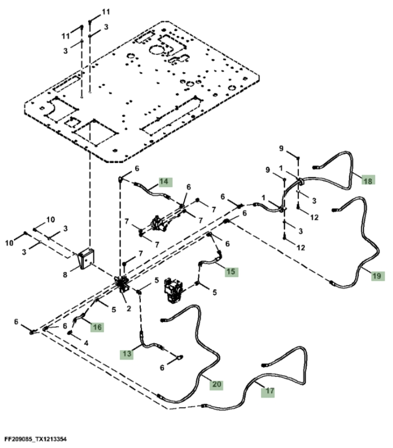 Hitachi ZX210F-FE-6N installation diagram showing hydraulic hose 4269832 at Pipe No. 13