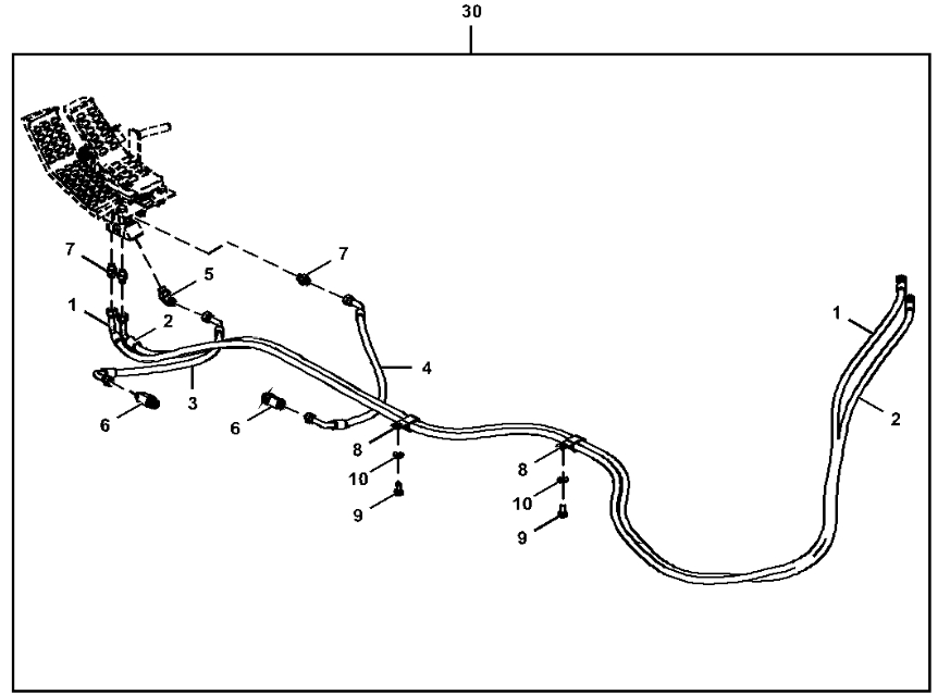 Hitachi ZX160LC-5N installation diagram showing hydraulic hose 4648205 at Pipe No. 4