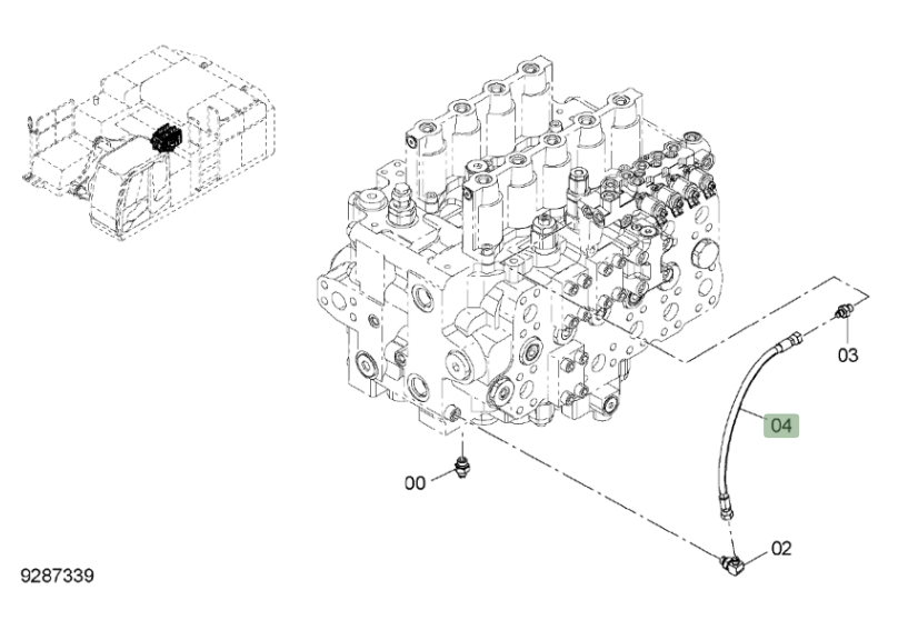 Hitachi ZX650LC-3 installation diagram showing hydraulic hose 4652698 at Pipe No. 4
