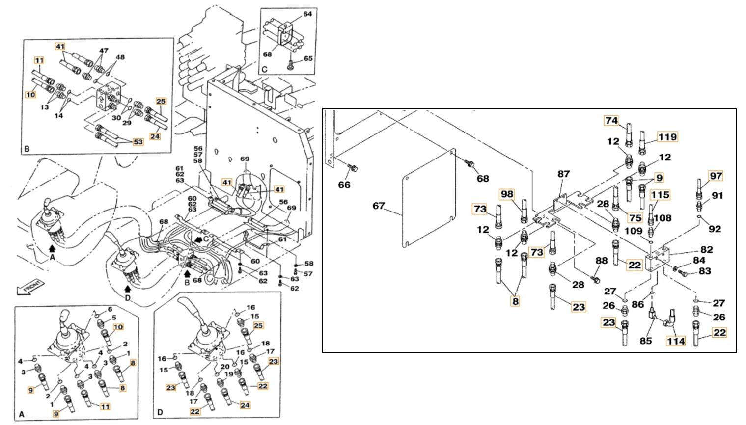 Case CX240 installation diagram showing hydraulic hose 168025A1 at Pipe No. 23