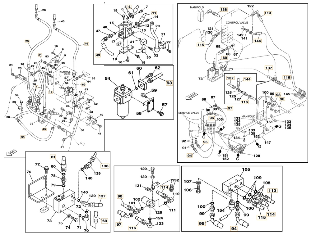 Case CX180 installation diagram showing hydraulic hose 157853A1 at Pipe No. 116
