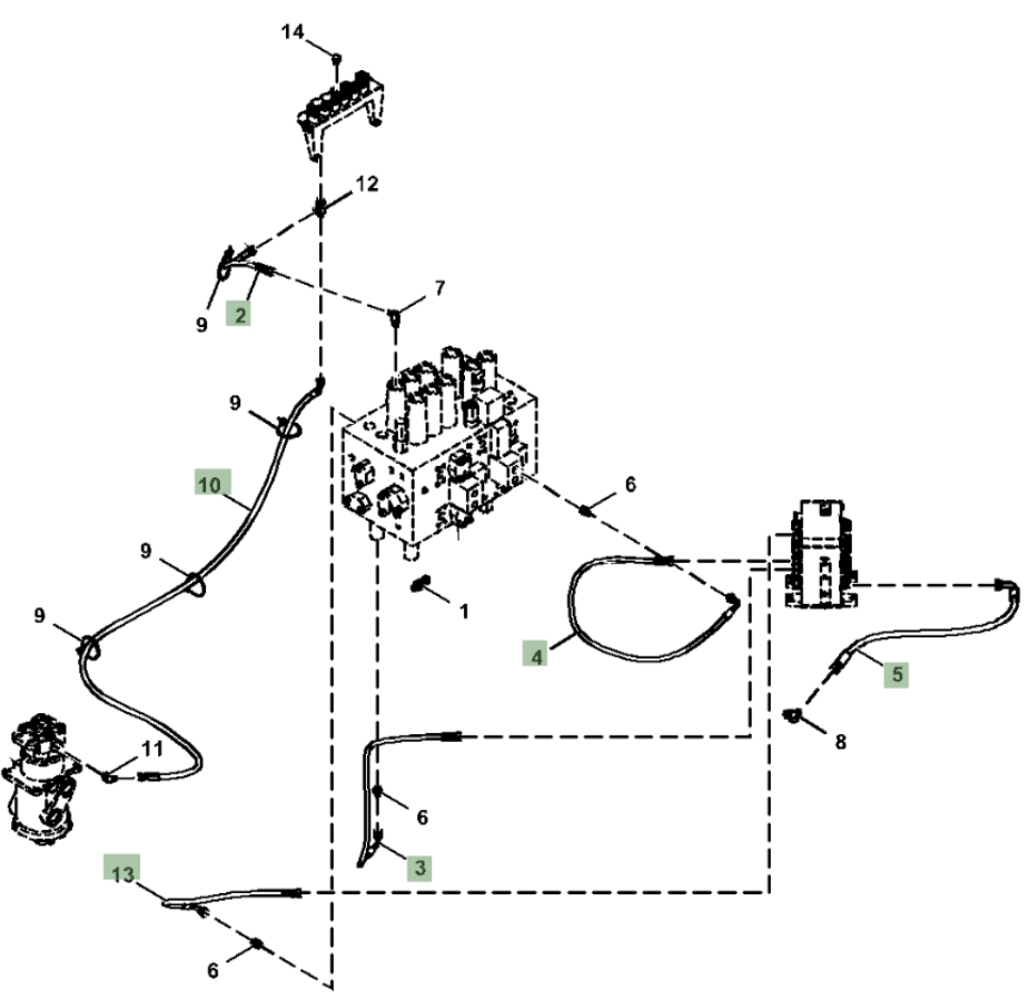 Hitachi ZX260F-LL-6N installation diagram showing hydraulic hose 4451995 at Pipe No. 2