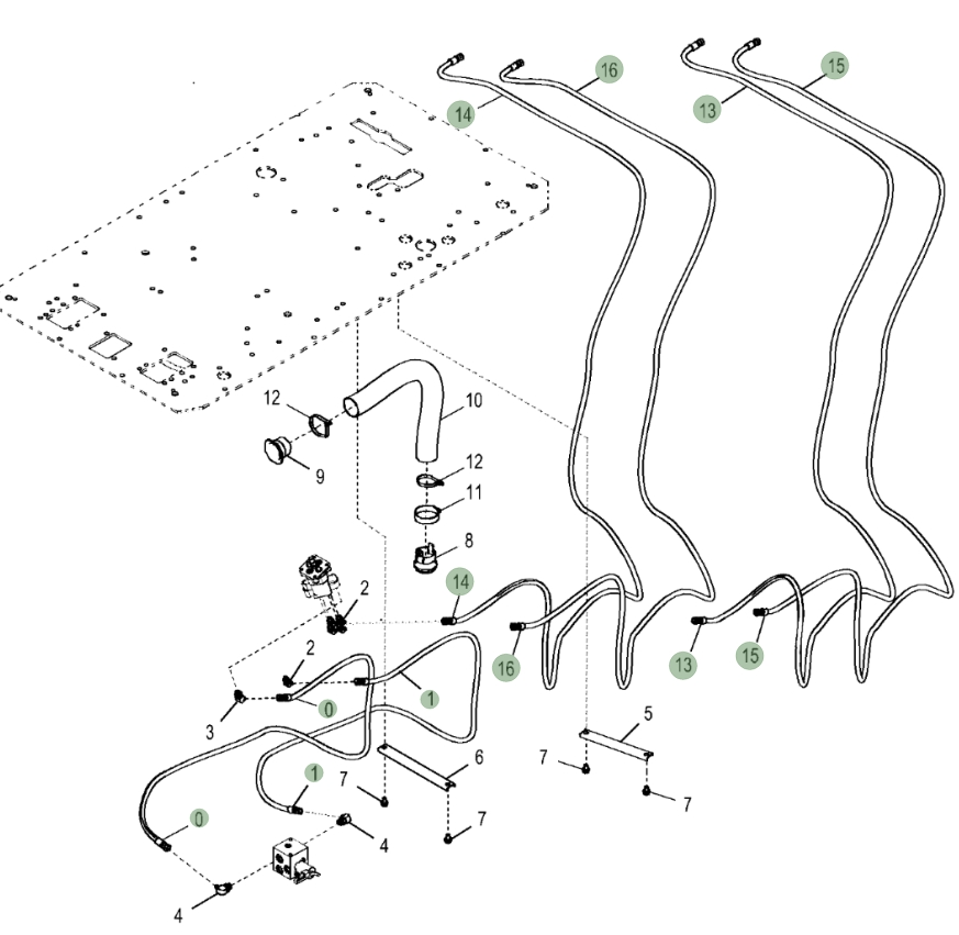 Hitachi ZX470LC-5G installation diagram showing hydraulic hose 4709483 at Pipe No. 1
