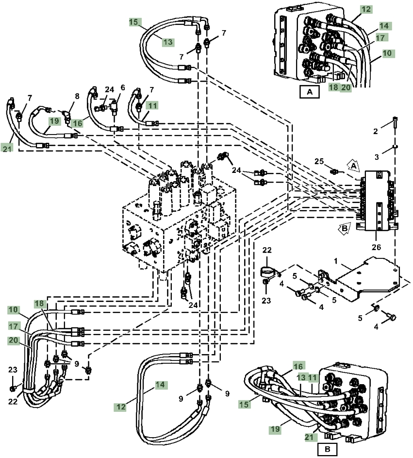 Hitachi ZX350LC-5A installation diagram showing hydraulic hose 4630934 at Pipe No. 10