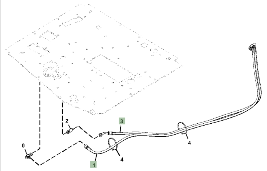 Hitachi ZX85USB-5N installation diagram showing hydraulic hose 4649212 at Pipe No. 1