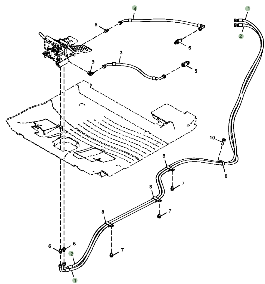 Hitachi ZX250LC-6N installation diagram showing hydraulic hose 4648204 at Pipe No. 3
