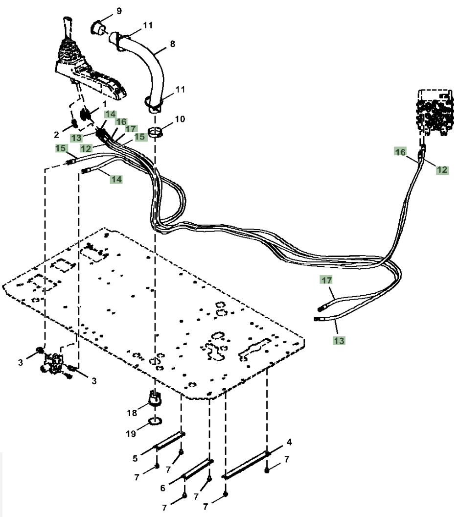 Hitachi ZX250LC-6N installation diagram showing hydraulic hose 4656029 at Pipe No. 17