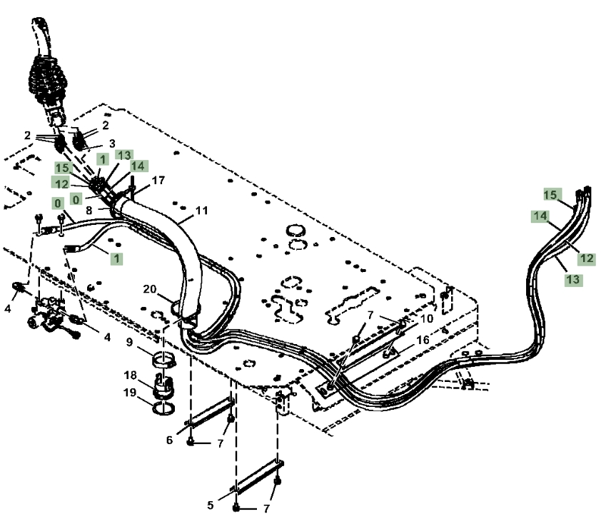 Hitachi ZX290LC-5G installation diagram showing hydraulic hose 4707578 at Pipe No. 15