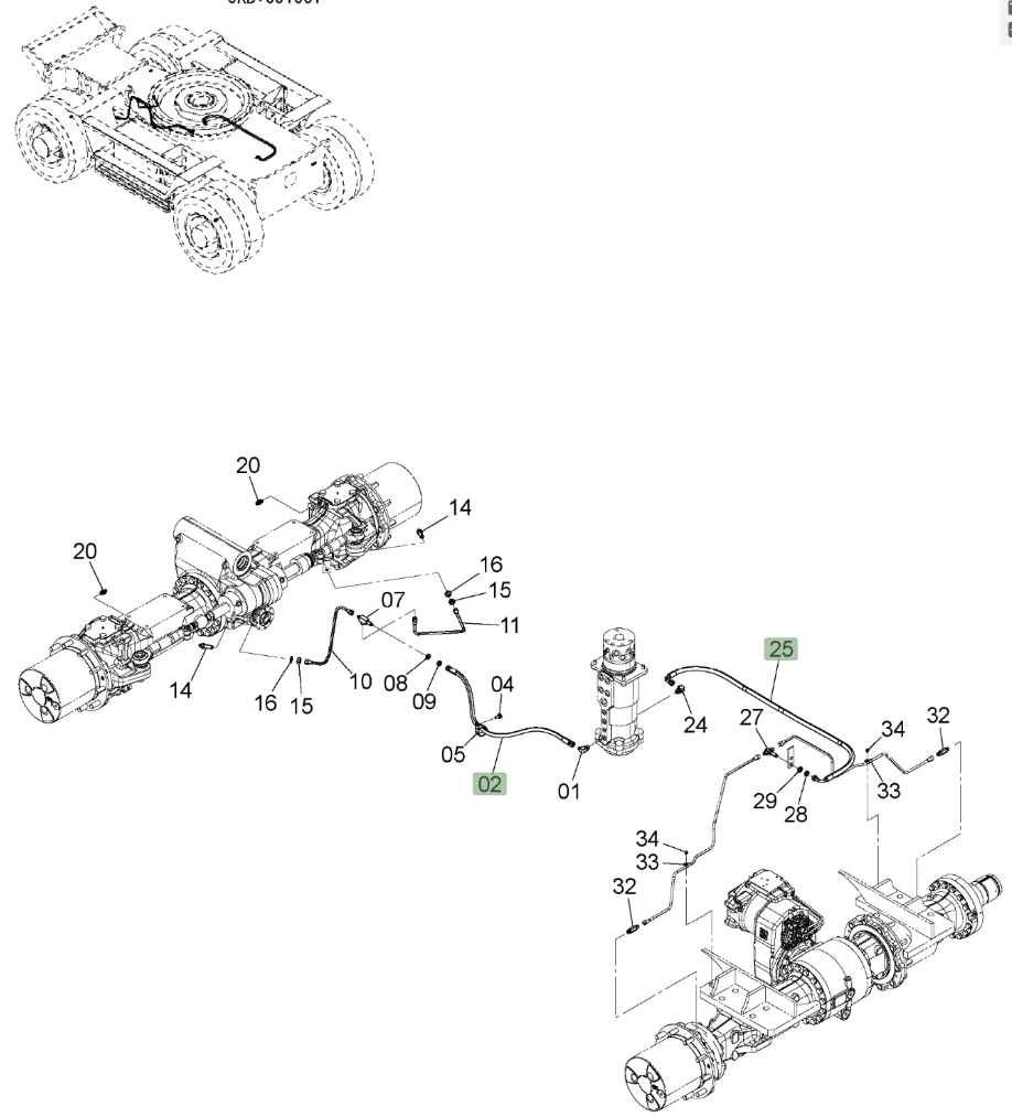 Hitachi ZX220W-3 installation diagram showing hydraulic hose 4305229 at Pipe No. 2A
