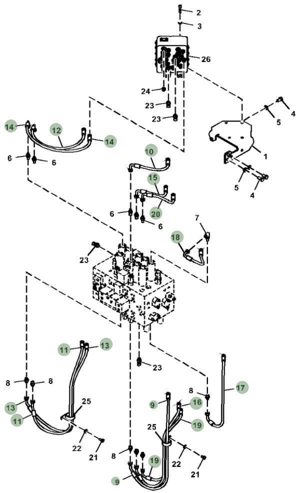 Hitachi ZX380LC-6N installation diagram showing hydraulic hose 4630938 at Pipe No. 10