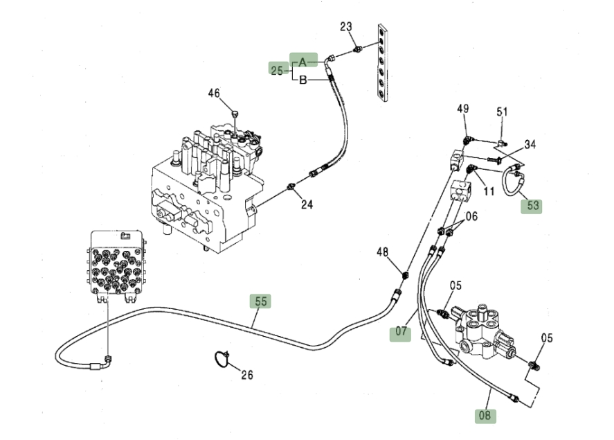 Hitachi ZX160LC installation diagram showing hydraulic hose 4269795 at Pipe No. 7