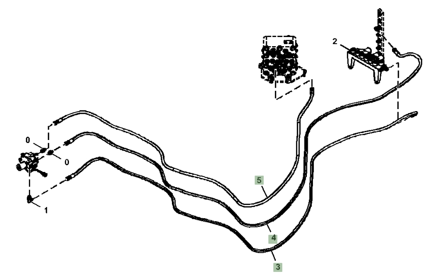 Hitachi ZX180LC-5N installation diagram showing hydraulic hose 4451006 at Pipe No. 3