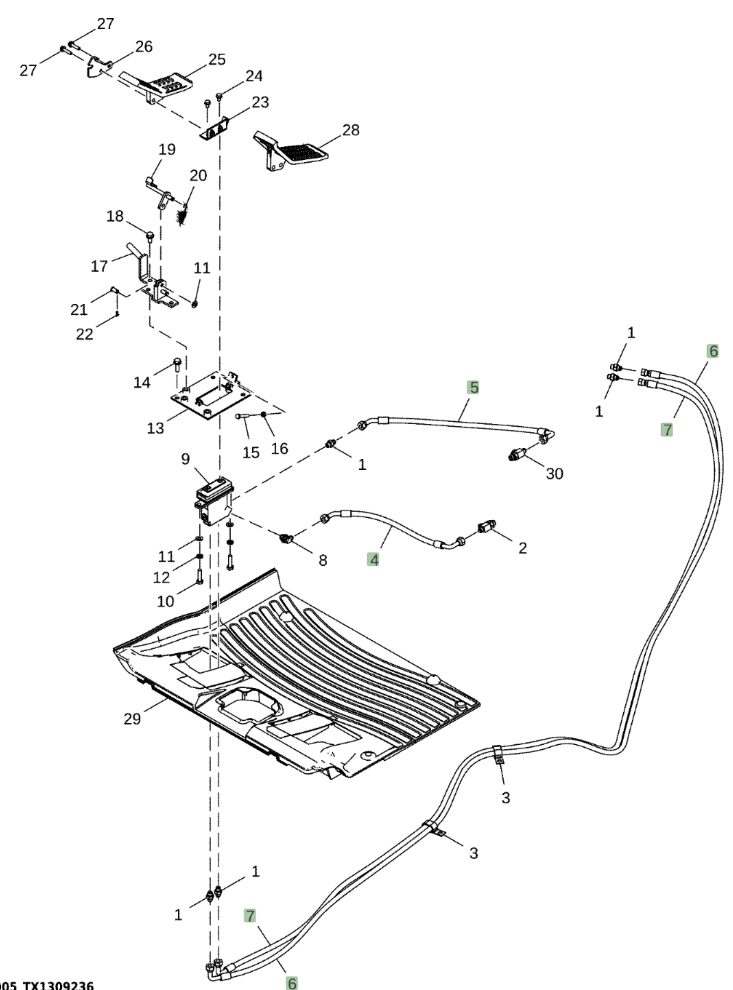 Hitachi ZX380LC-6N installation diagram showing hydraulic hose 4648204 at Pipe No. 4