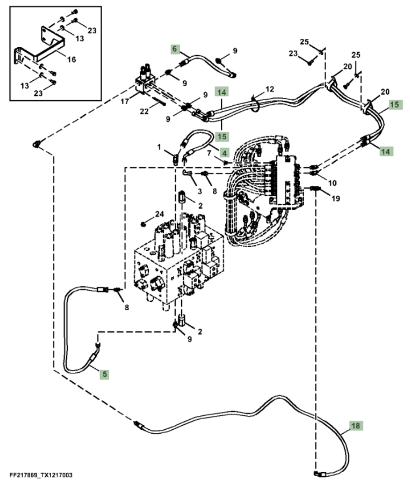 Hitachi ZX260F-FE-6N installation diagram showing hydraulic hose 4613763 at Pipe No. 6