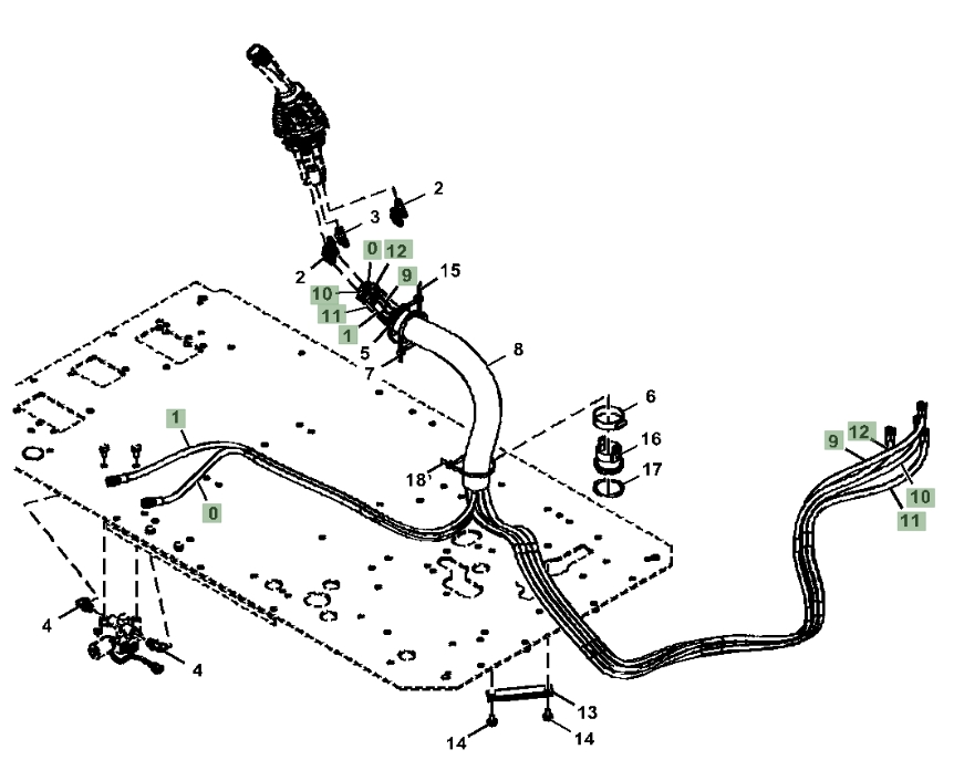 Hitachi ZX290LC-5G installation diagram showing hydraulic hose 4656533 at Pipe No. 12