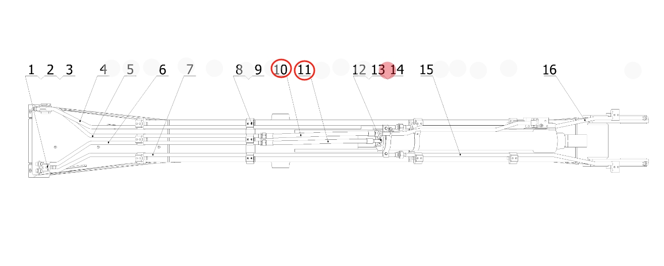 Sunward SWE150W installation diagram showing hydraulic hose 730501005407 at Pipe No. 10