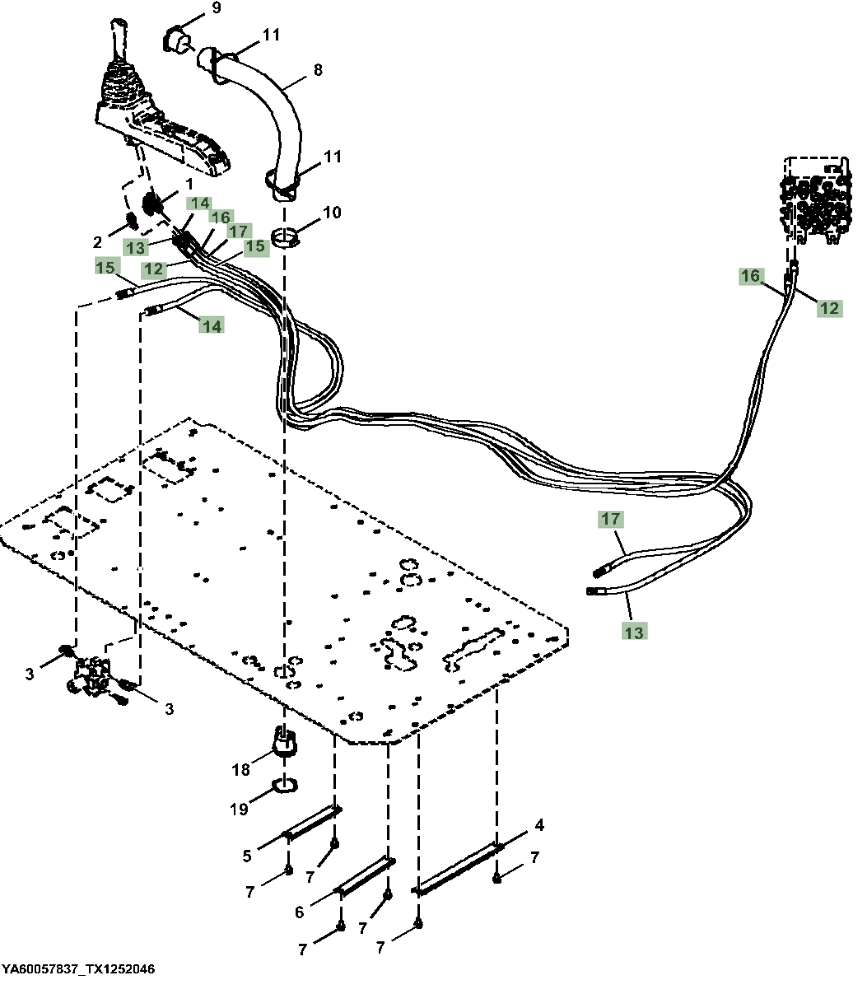 Hitachi ZX130-6N installation diagram showing hydraulic hose 4656536 at Pipe No. 13