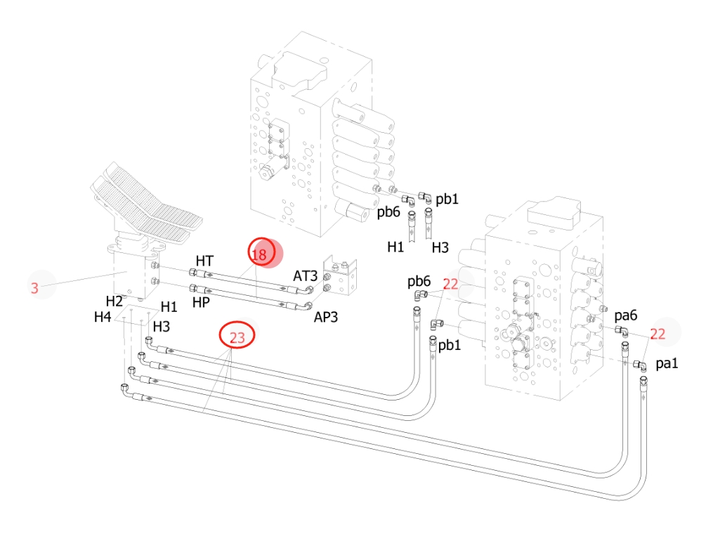 Sunward SWE210 installation diagram showing hydraulic hose 730502000092 at Pipe No. 18