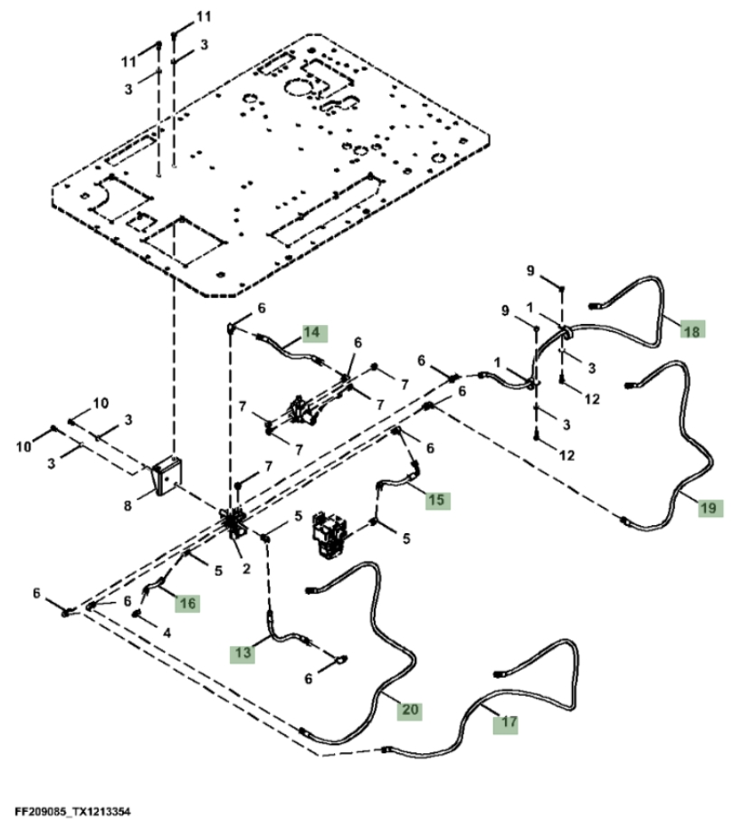 Hitachi ZX260F-FE-6N installation diagram showing hydraulic hose 4707585 at Pipe No. 18
