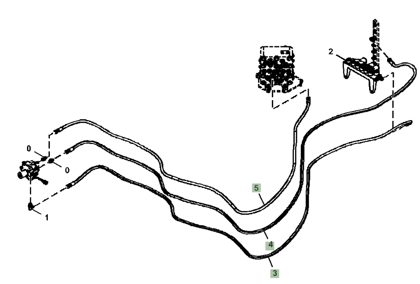 Hitachi ZX180LC-6N installation diagram showing hydraulic hose 4451006 at Pipe No. 3