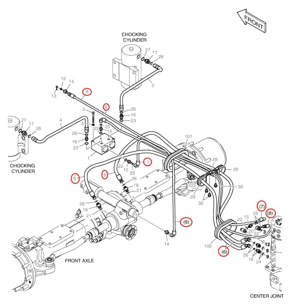 Doosan DX160W-3 installation diagram showing hydraulic hose DS2093340 at Pipe No. 9