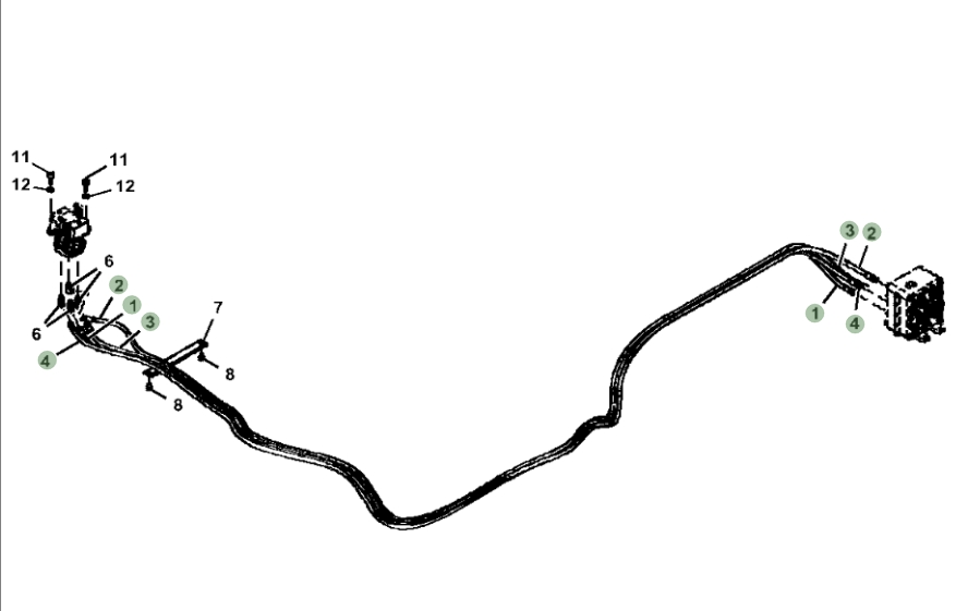 Hitachi ZX670LC-5G installation diagram showing hydraulic hose 4713998 at Pipe No. 1