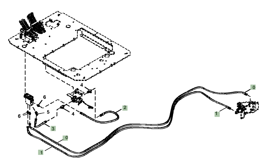 Hitachi ZX245USLC-6N installation diagram showing hydraulic hose 4660514 at Pipe No. 3