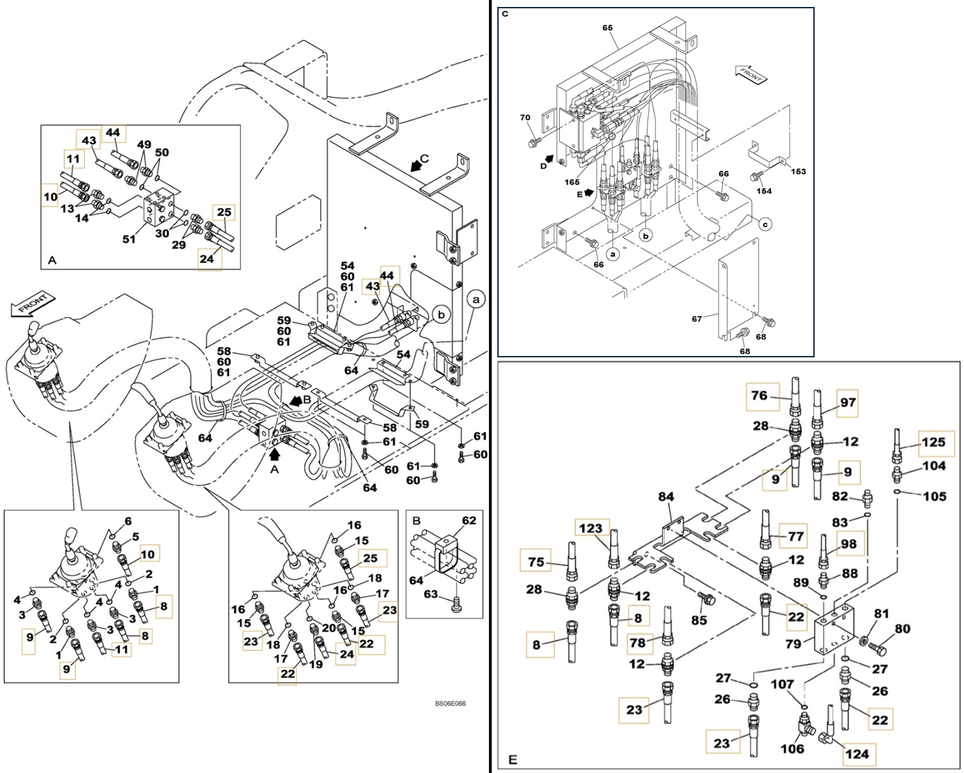 Case CX800 installation diagram showing hydraulic hose 159213A1 at Pipe No. 11