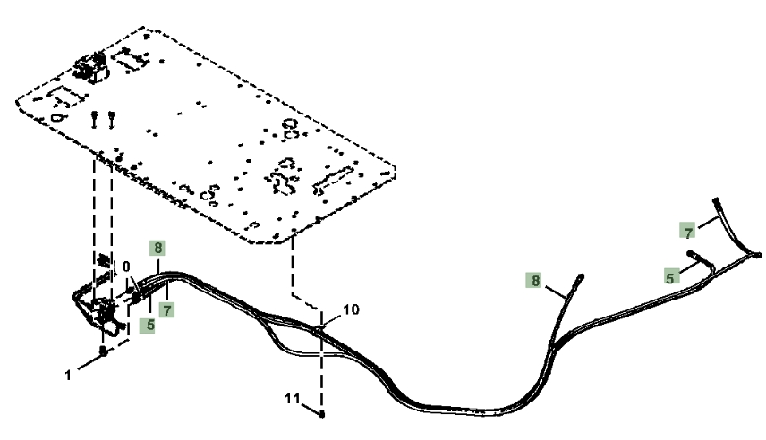 Hitachi ZX300LC-6N installation diagram showing hydraulic hose 4710123 at Pipe No. 7