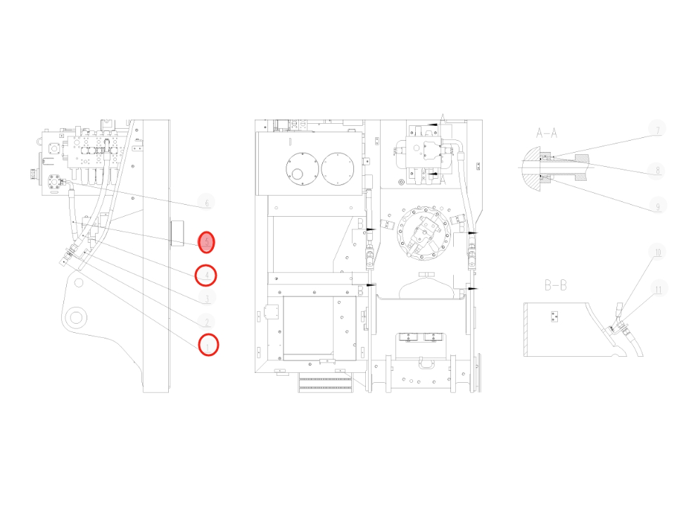 Sunward SWE225E-3H installation diagram showing hydraulic hose 730503002091 at Pipe No. 5