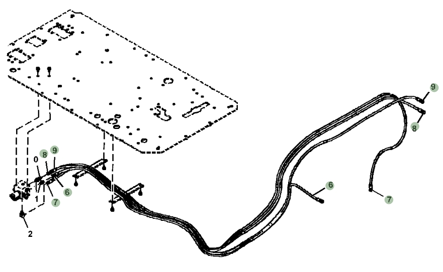Hitachi ZX470-5A installation diagram showing hydraulic hose 4713141 at Pipe No. 8