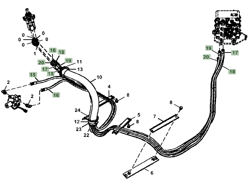 Hitachi ZX160LC-5G installation diagram showing hydraulic hose 4450437 at Pipe No. 17