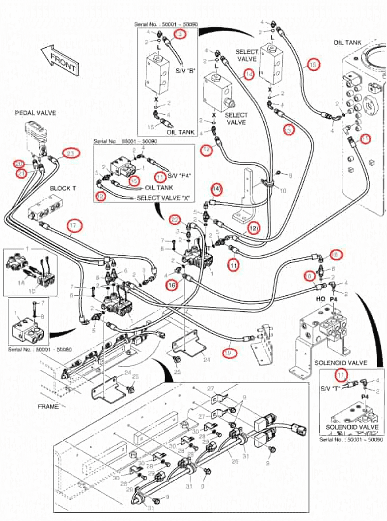 Doosan DX160LC installation diagram showing hydraulic hose DS2093373 at Pipe No. 12