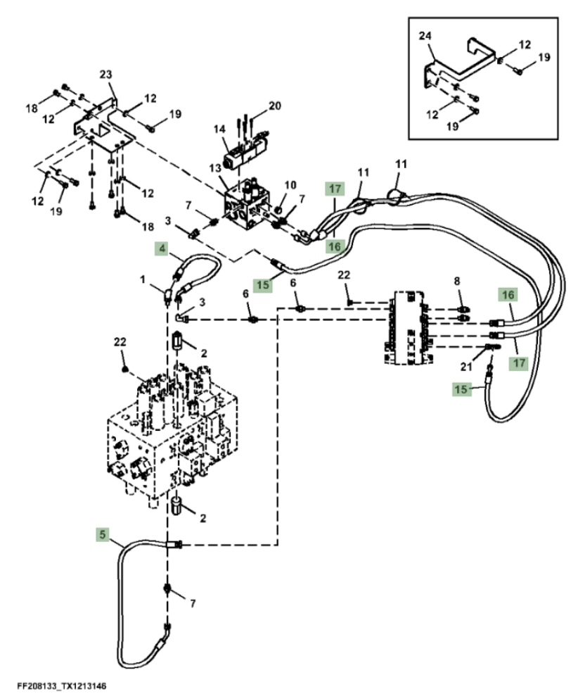 Hitachi ZX370F-LL-6N installation diagram showing hydraulic hose 4453063 at Pipe No. 4