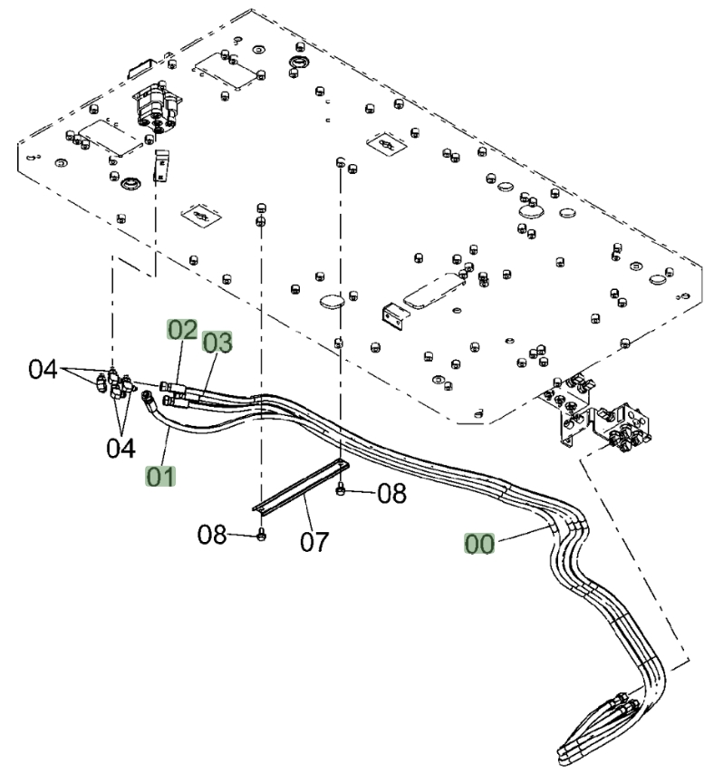 Hitachi ZX650LC-3 installation diagram showing hydraulic hose 4635245 at Pipe No. 3