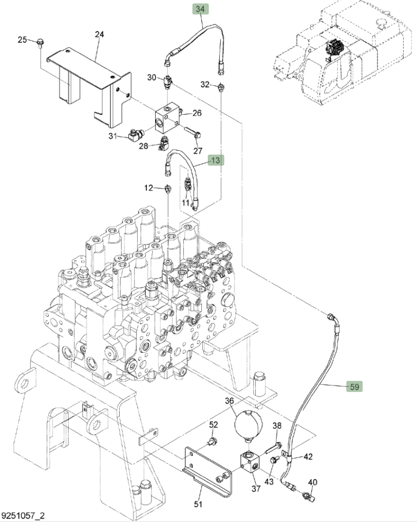 Hitachi ZX450LC-3 installation diagram showing hydraulic hose 4620080 at Pipe No. 13