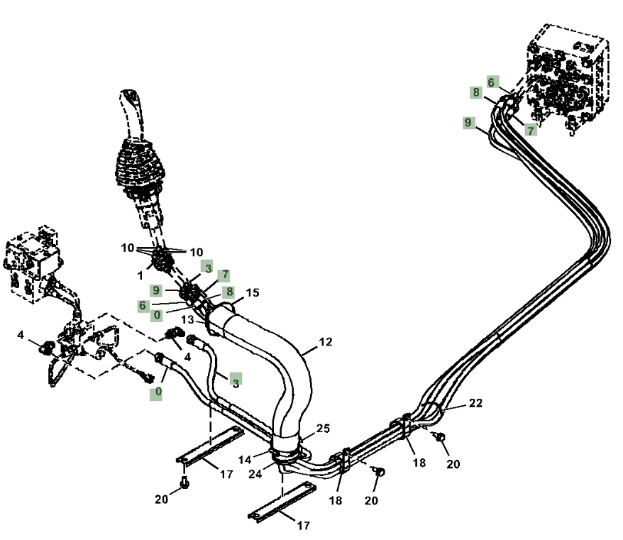 Hitachi ZX135US-6N installation diagram showing hydraulic hose 4693123 at Pipe No. 0