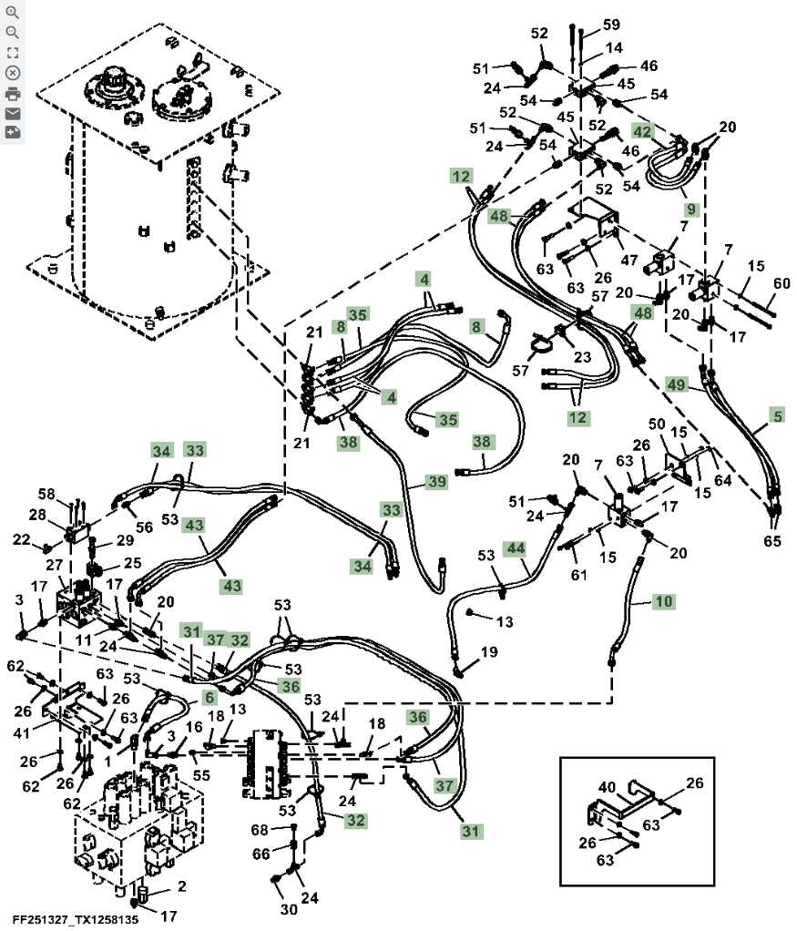 Hitachi ZX370FLC-LL-6N installation diagram showing hydraulic hose 4635267 at Pipe No. 9