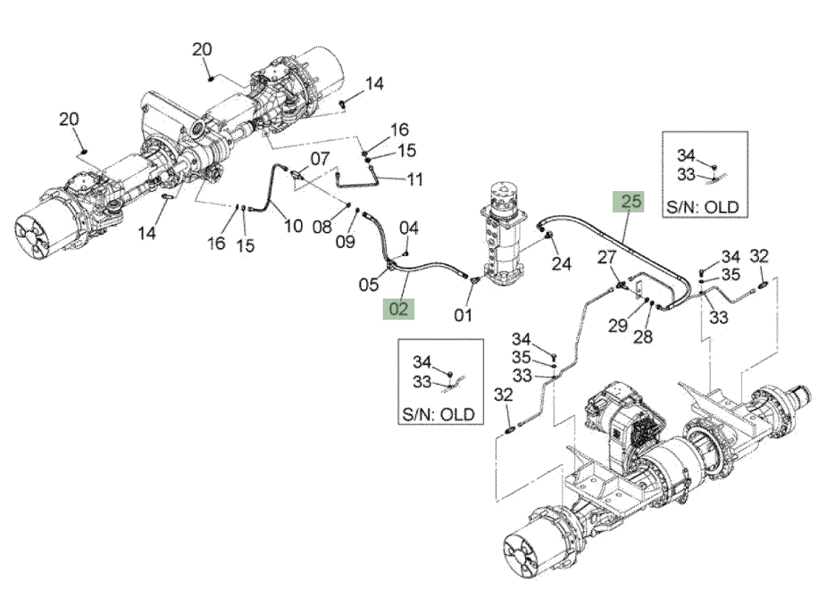 Hitachi ZX210W-3 installation diagram showing hydraulic hose 4305229 at Pipe No. 2A