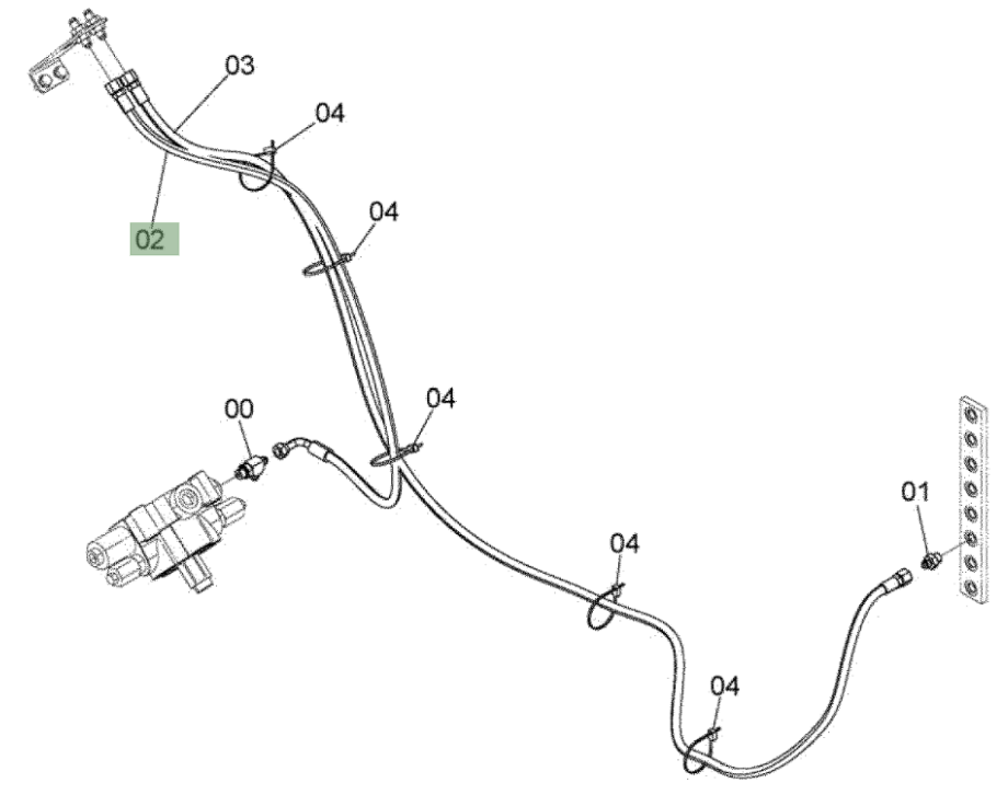 Hitachi ZX210W-3 installation diagram showing hydraulic hose 4677420 at Pipe No. 3A