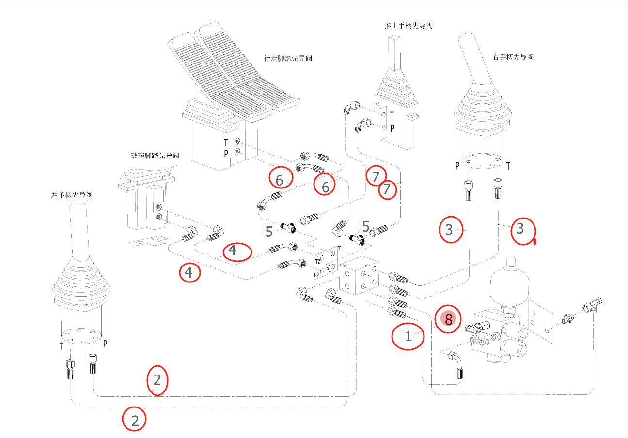 Sunward SWE80F installation diagram showing hydraulic hose 730502001731 at Pipe No. 1