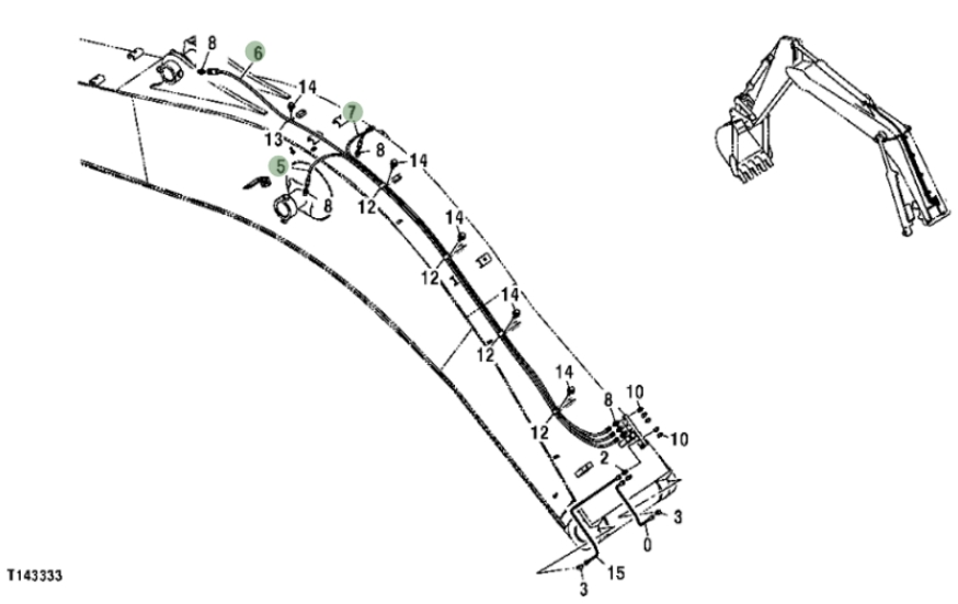 Hitachi ZX250F installation diagram showing hydraulic hose 4437072 at Pipe No. 7